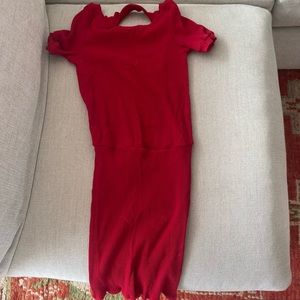 Red Free People Happy Hour Mini Dress